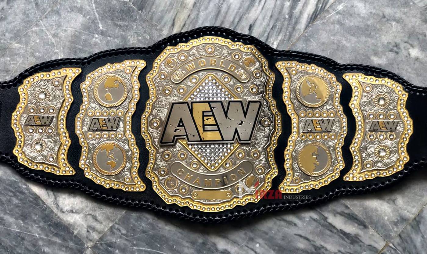 AEW World Wrestling Championship Replica Title Belt 4MM Brass 4 Layers Stacked