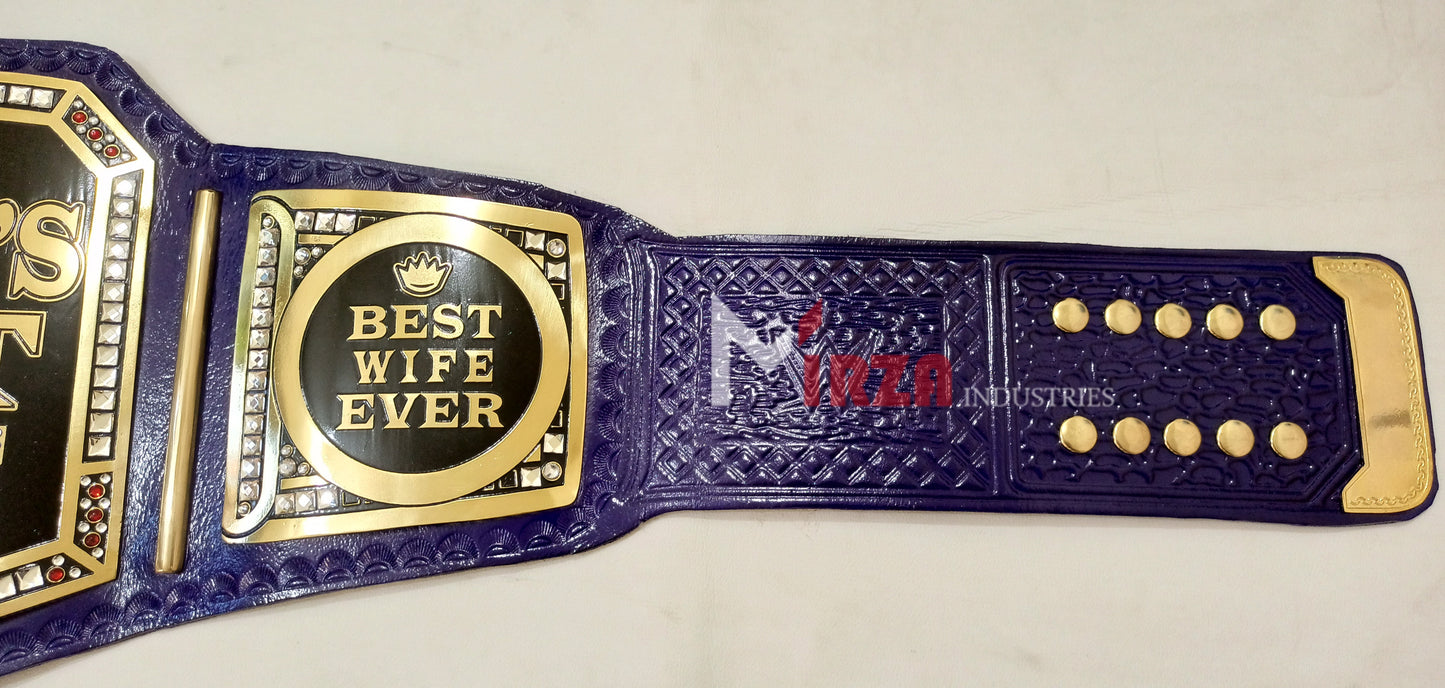 CUSTOM WORLD GREATEST WIFE CHAMPIONSHIP BELT ADULT SIZE