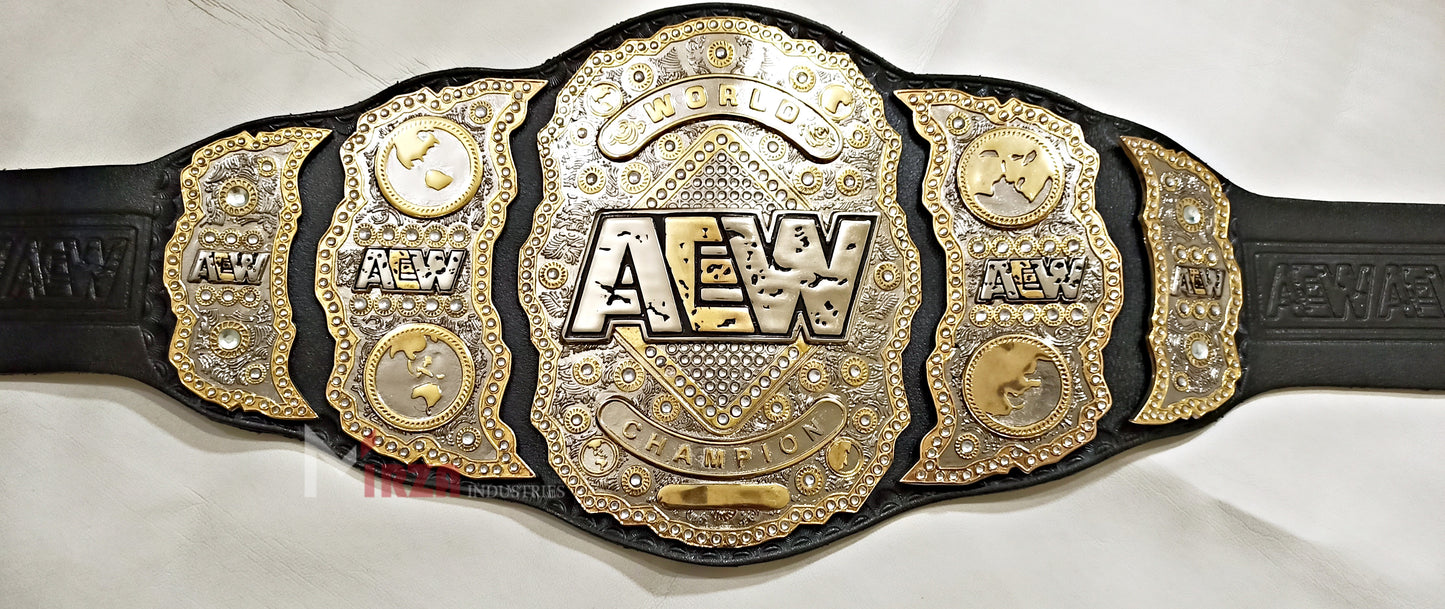 AEW World Wrestling Championship Title Replica Belt Adult Size Double Layers