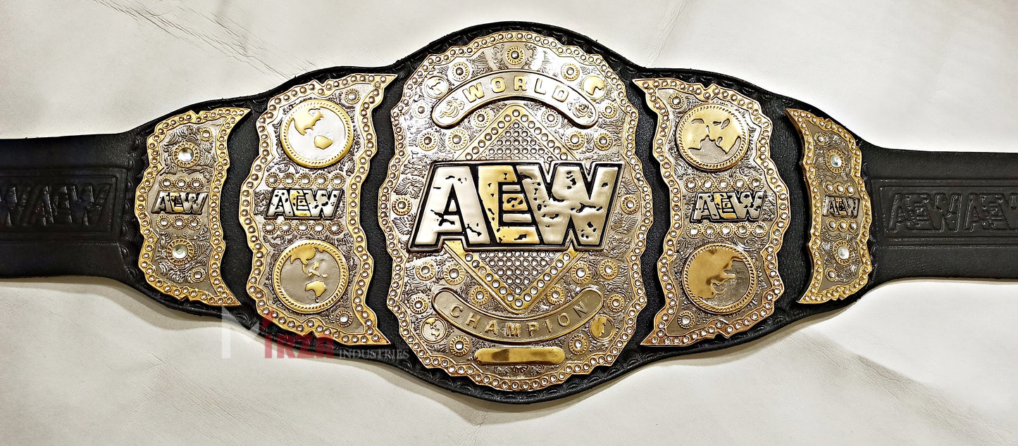 AEW World Wrestling Championship Title Replica Belt Adult Size Double Layers