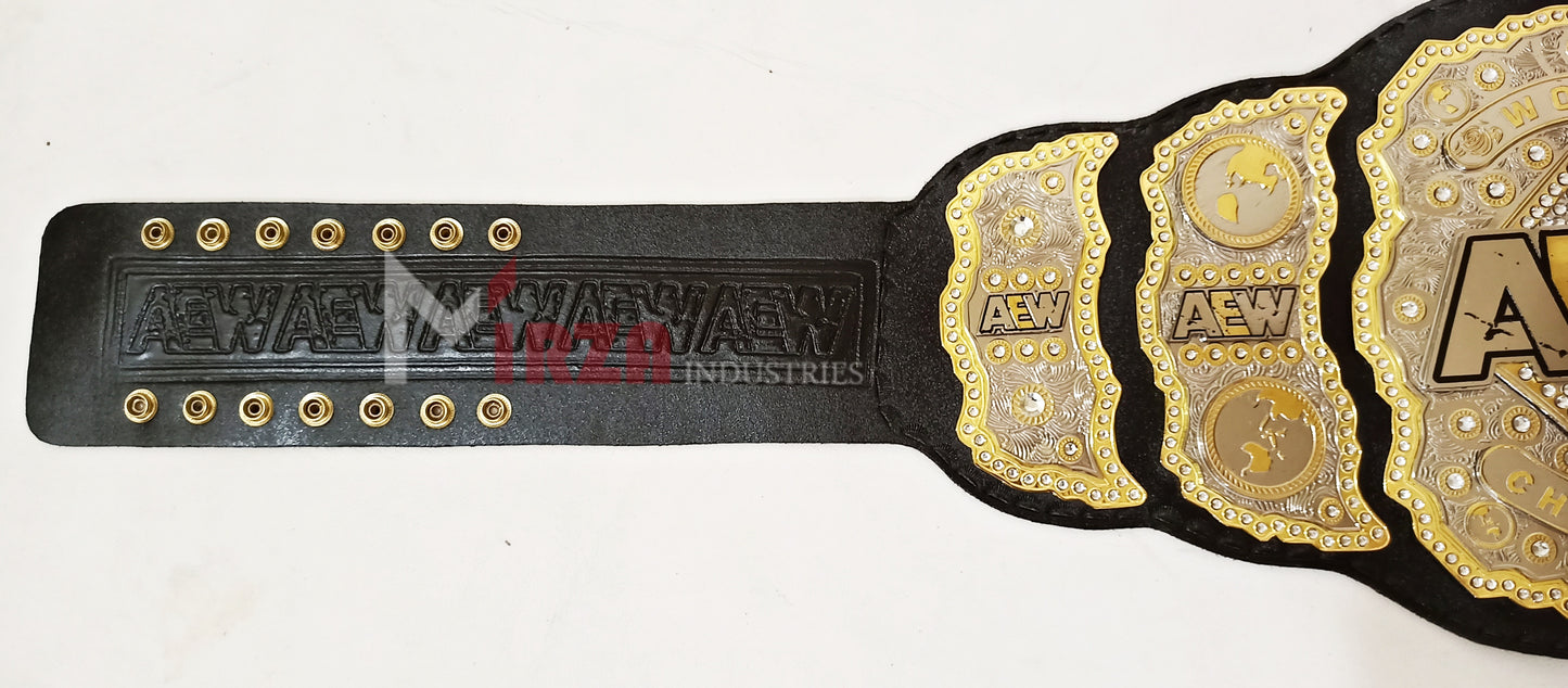AEW World Wrestling Championship Replica Title Belt 4 Layers Stacked