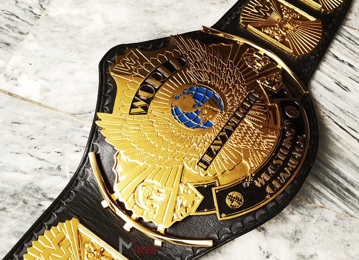 WWF Winged Eagle Wrestling Heavyweight Championship Belt ZINC Meta Plates (DEEP ETCHING) Replica Title