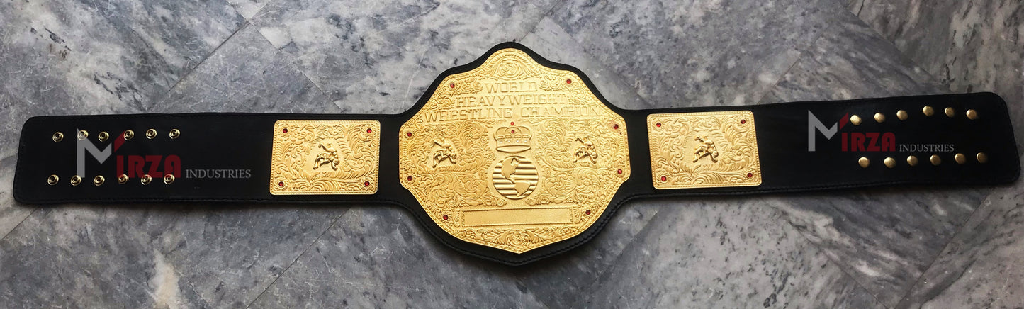BIG GOLD WORLD WRESTLING CHAMPIONSHIP REPLICA BELT 6MM ZINC