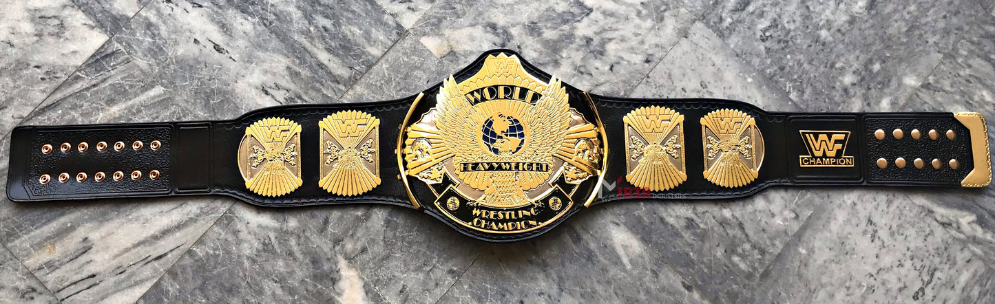 WWF Winged Eagle Wrestling Heavyweight Championship Belt ZINC Meta Plates (DEEP ETCHING) Replica Title