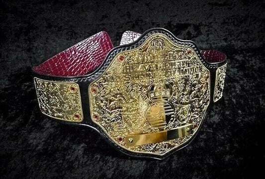 World Heavyweight Big Gold Wrestling Heavyweight Championship Replica Belt Adult Size crocodile leather