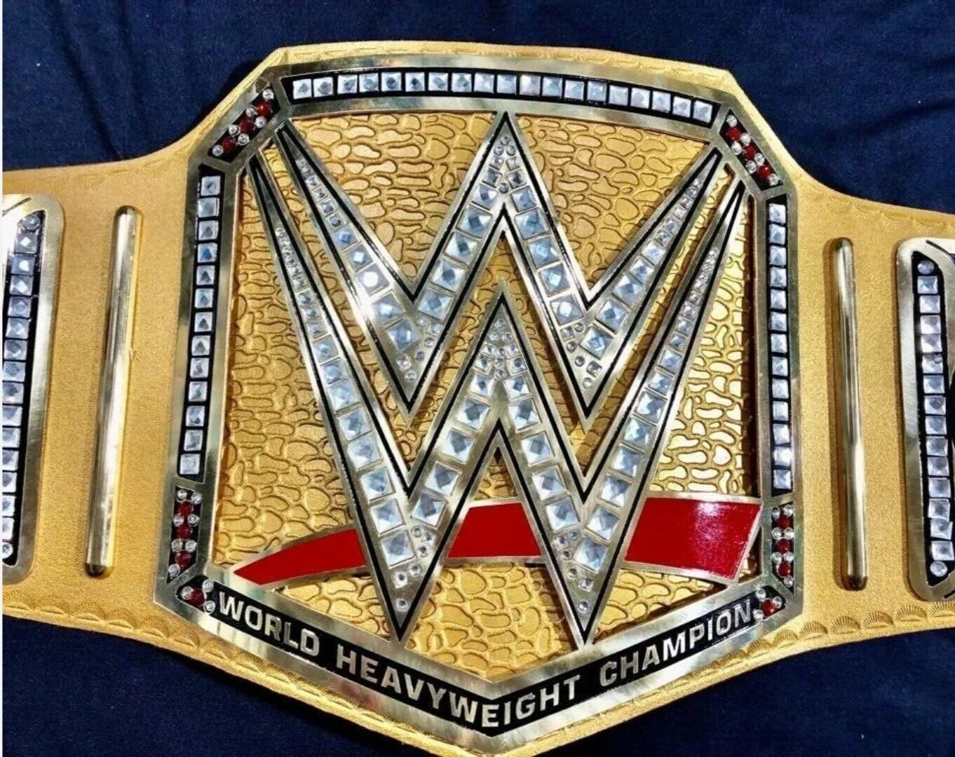 WWE WORLD HEAVYWEIGHT CHAMPIONSHIP BELT GOLD STRAP BRASS METAL ADULT SIZE