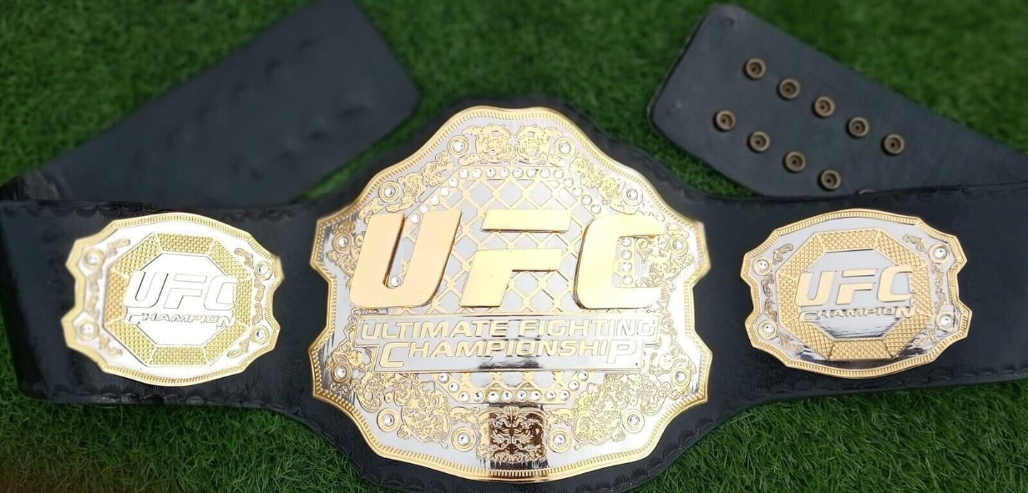 UFC Ultimate Fighting Championship Replica Title Belt Brass Metal Plates 3 Layers Stacked