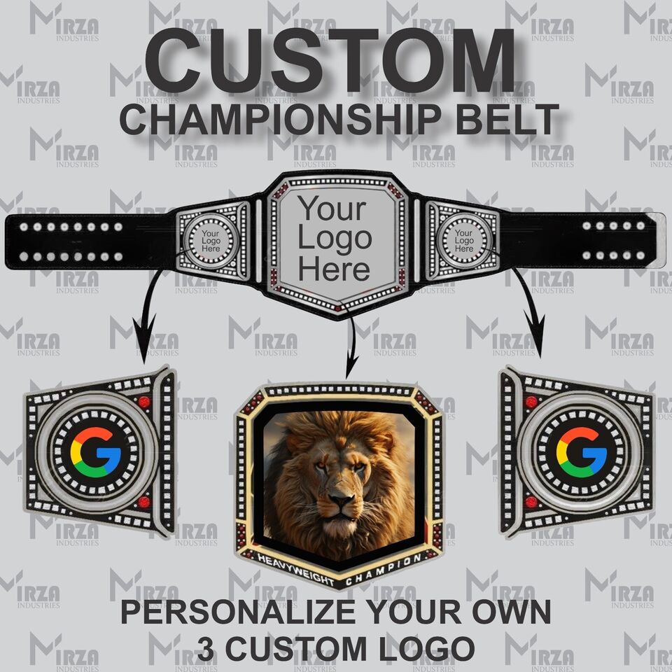 Custom Championship Belt, Engraved HD Cutting Company Logo & Text on Metal Plate