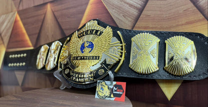 Gold championship belt wwf winged eagle wrestling championship belts 6mm zinc