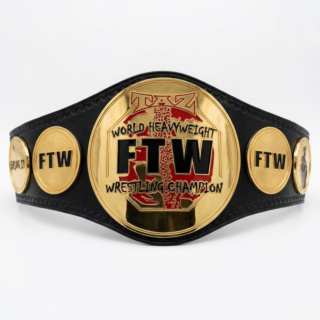 TAZ FTW Heavyweight Championship Belt Genuine Leather Replica