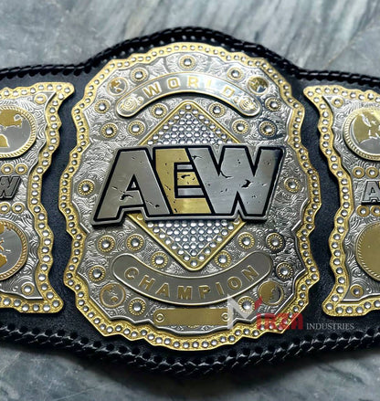 AEW World Wrestling Championship Replica Title Belt 4MM Brass 4 Layers Stacked