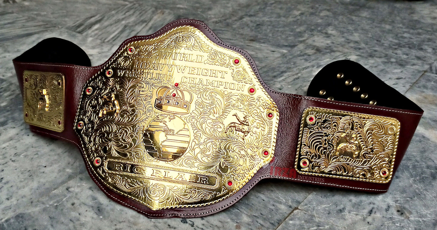Big Gold Wrestling Heavyweight Championship Replica Title Belt Ric Flair