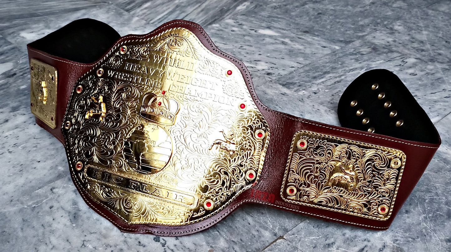 Big Gold Wrestling Heavyweight Championship Replica Title Belt Ric Flair