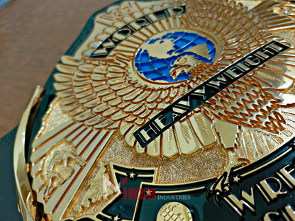 WWF Wing Eagle Wrestling Championship Belt 6MM CNC Textured Plates 24k Gold