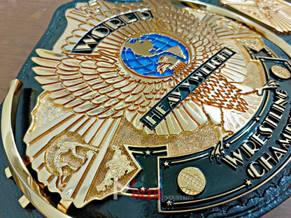 WWF Wing Eagle Wrestling Championship Belt 6MM CNC Textured Plates 24k Gold