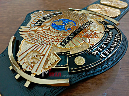 WWF Wing Eagle Wrestling Championship Belt 6MM CNC Textured Plates 24k Gold