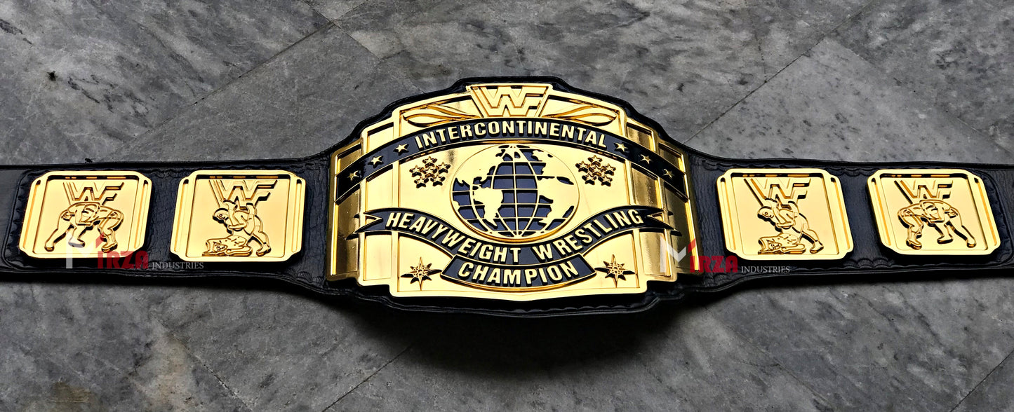 WWF Intercontinental Wrestling Championship Replica Title Belt CNC 24k Gold Plated
