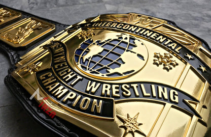 WWF Intercontinental Wrestling Championship Replica Title Belt CNC 24k Gold Plated