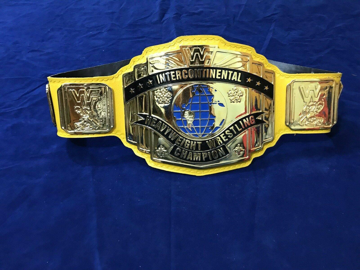 WWF INTERCONTINENTAL YELLOW GOLD Zinc Championship Title Belt