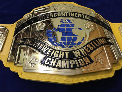WWF INTERCONTINENTAL YELLOW GOLD Zinc Championship Title Belt