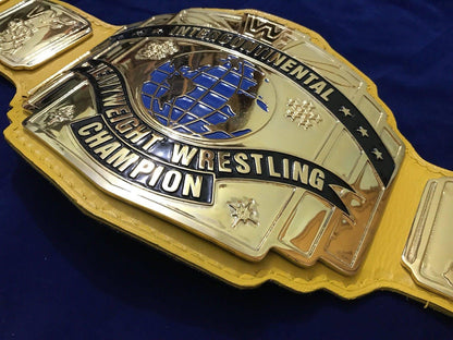 WWF INTERCONTINENTAL YELLOW GOLD Zinc Championship Title Belt