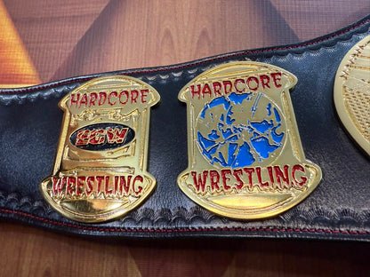 ECW WORLD WRESTLING Championship Replica Belt With Red Stitching