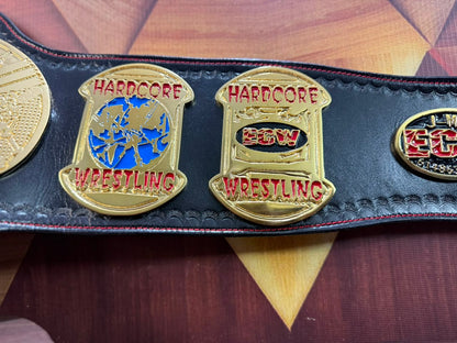 ECW WORLD WRESTLING Championship Replica Belt With Red Stitching