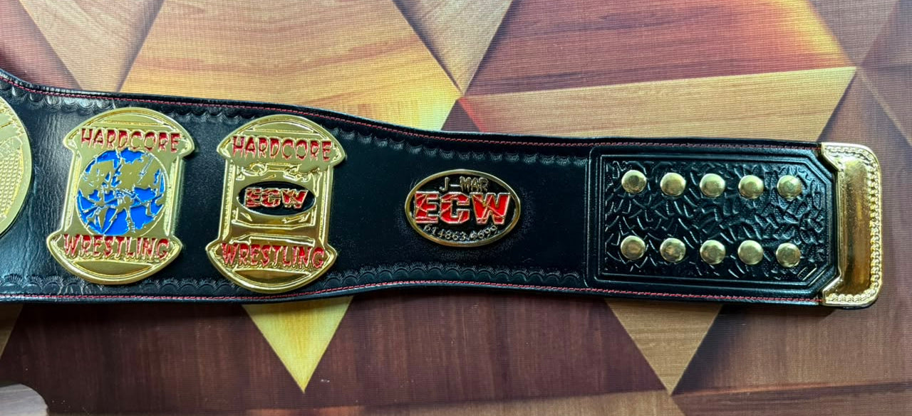 ECW WORLD WRESTLING Championship Replica Belt With Red Stitching
