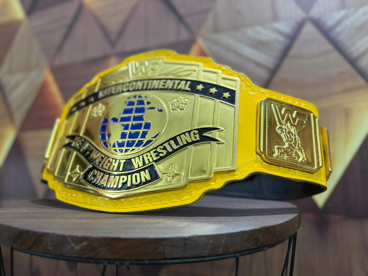 WWF INTERCONTINENTAL YELLOW GOLD Zinc Championship Title Belt