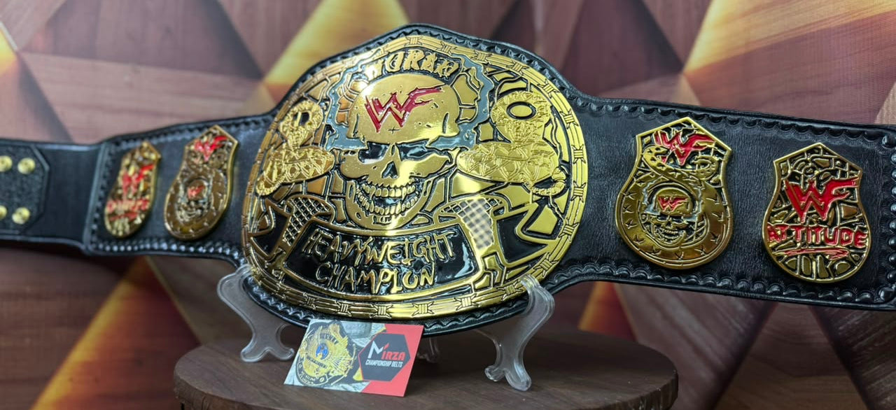 Smoking Skull Wrestling Championship belt 4mm zinc metal cowhide leather strap replica