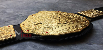 BIG GOLD WORLD WRESTLING CHAMPIONSHIP REPLICA BELT 6MM ZINC
