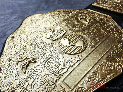 BIG GOLD WORLD WRESTLING CHAMPIONSHIP REPLICA BELT 6MM ZINC