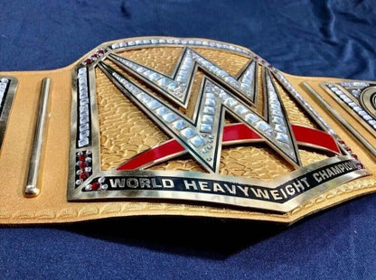 WWE WORLD HEAVYWEIGHT CHAMPIONSHIP BELT GOLD STRAP BRASS METAL