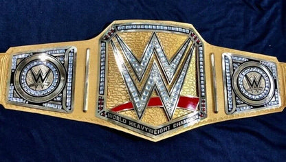 WWE WORLD HEAVYWEIGHT CHAMPIONSHIP BELT GOLD STRAP BRASS METAL