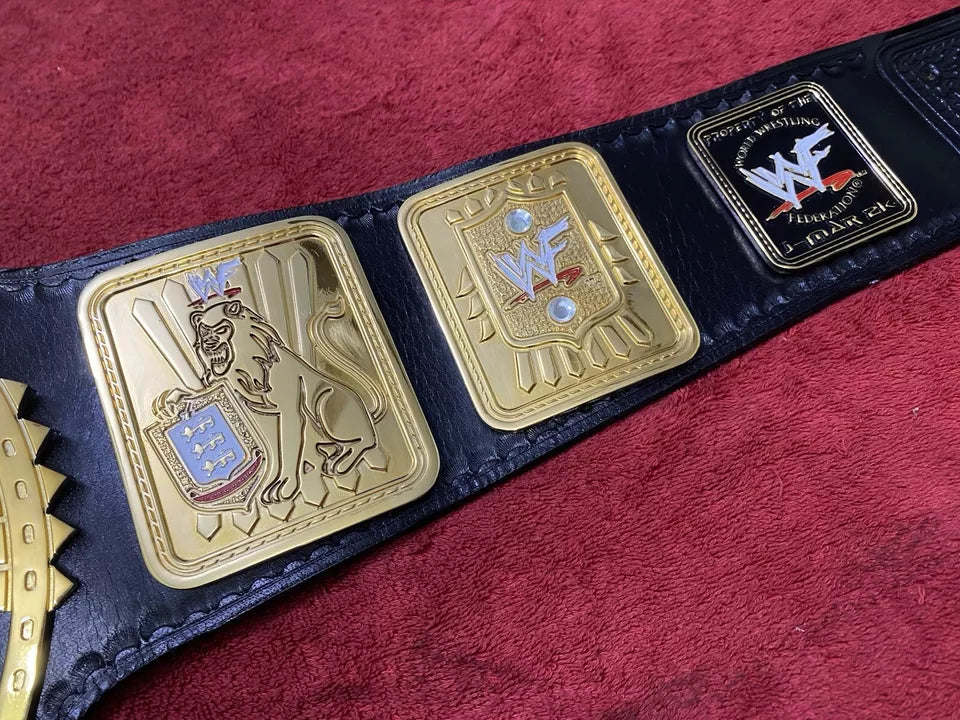 WWF Big Eagle Attitude Era Wrestling Championship Replica Title Belt CNC 24k Gold