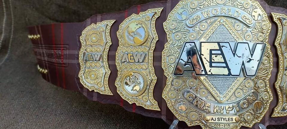 NEW AEW World Wrestling Heavyweight Championship Belt Adult Size 4MM 3 Layer Stacked